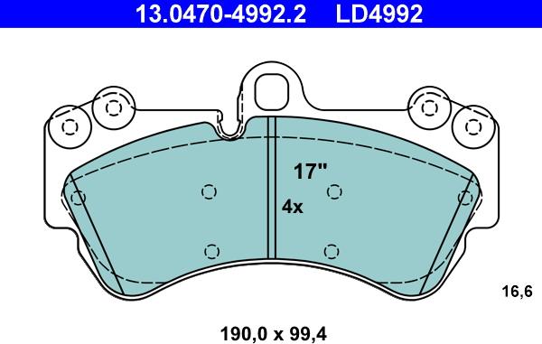 ATE 13.0470-4992.2 - Bremžu uzliku kompl., Disku bremzes www.autospares.lv