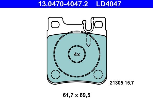 ATE 13.0470-4047.2 - Bremžu uzliku kompl., Disku bremzes www.autospares.lv