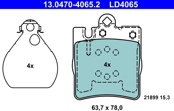 ATE 13.0470-4065.2 - Bremžu uzliku kompl., Disku bremzes www.autospares.lv