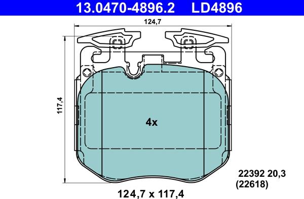 ATE 13.0470-4896.2 - Bremžu uzliku kompl., Disku bremzes www.autospares.lv