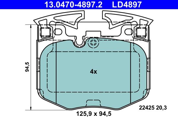 ATE 13.0470-4897.2 - Bremžu uzliku kompl., Disku bremzes www.autospares.lv