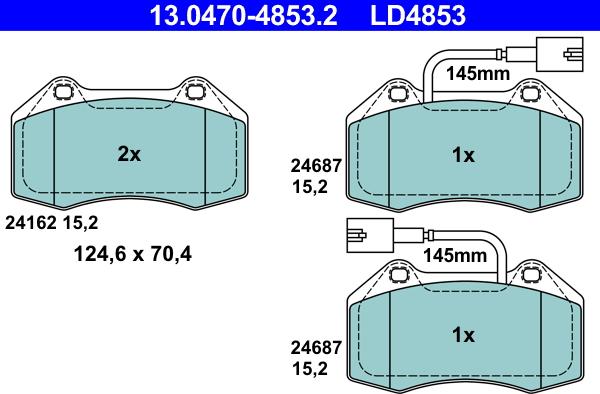 ATE 13.0470-4853.2 - Bremžu uzliku kompl., Disku bremzes www.autospares.lv