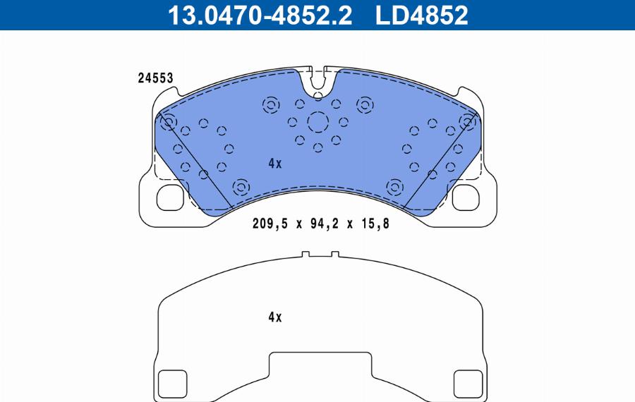 ATE 13.0470-4852.2 - Bremžu uzliku kompl., Disku bremzes www.autospares.lv