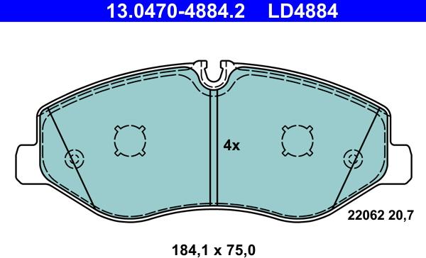 ATE 13.0470-4884.2 - Bremžu uzliku kompl., Disku bremzes www.autospares.lv