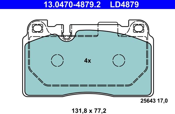 ATE 13.0470-4879.2 - Bremžu uzliku kompl., Disku bremzes www.autospares.lv