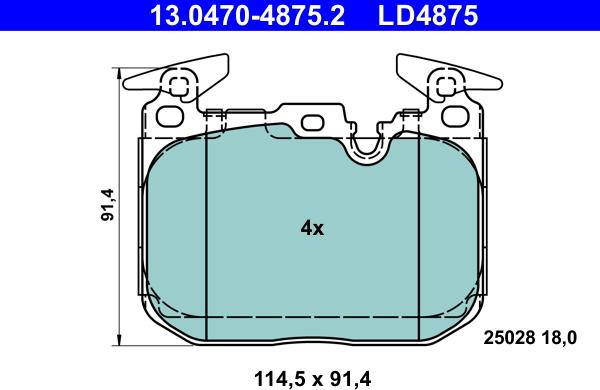 ATE 13.0470-4875.2 - Bremžu uzliku kompl., Disku bremzes www.autospares.lv