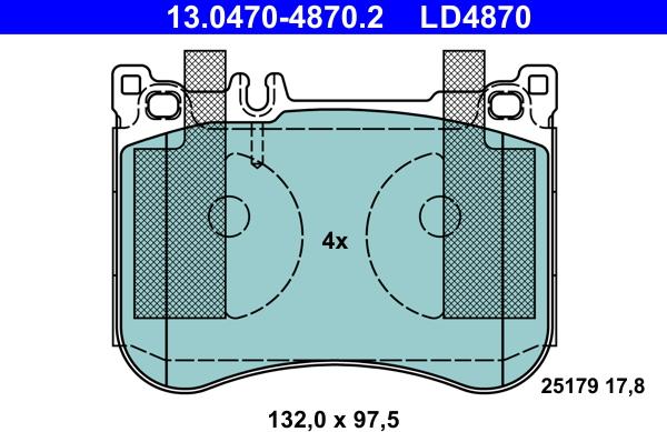 ATE 13.0470-4870.2 - Bremžu uzliku kompl., Disku bremzes www.autospares.lv