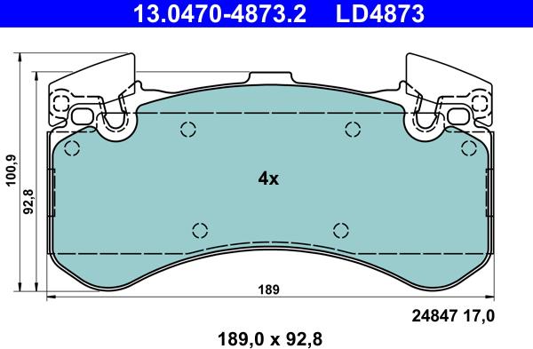 ATE 13.0470-4873.2 - Bremžu uzliku kompl., Disku bremzes www.autospares.lv