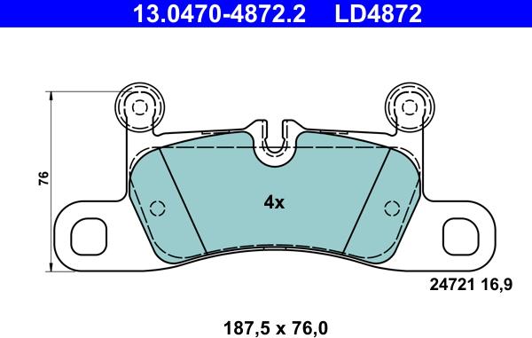 ATE 13.0470-4872.2 - Bremžu uzliku kompl., Disku bremzes www.autospares.lv