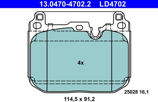 ATE 13.0470-4702.2 - Bremžu uzliku kompl., Disku bremzes www.autospares.lv