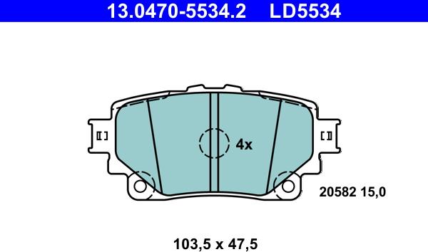 ATE 13.0470-5534.2 - Bremžu uzliku kompl., Disku bremzes www.autospares.lv