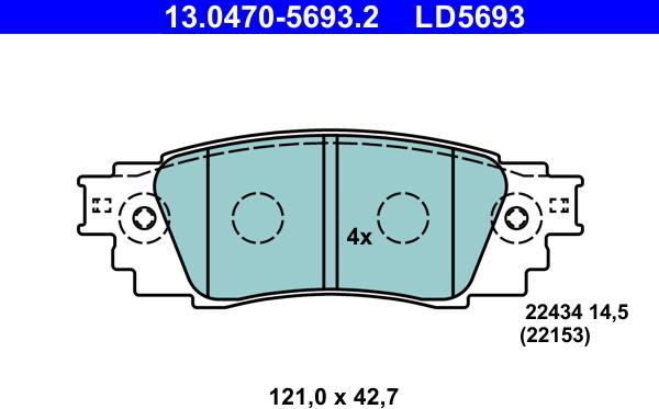 ATE 13.0470-5693.2 - Bremžu uzliku kompl., Disku bremzes www.autospares.lv