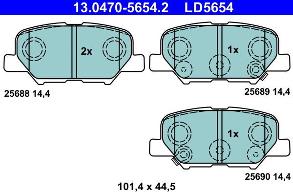 ATE 13.0470-5654.2 - Bremžu uzliku kompl., Disku bremzes www.autospares.lv