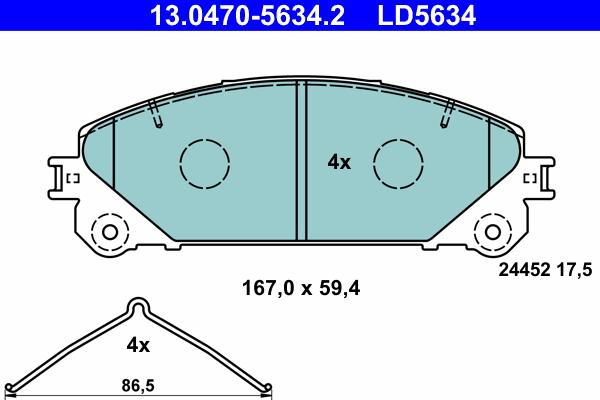 ATE 13.0470-5634.2 - Bremžu uzliku kompl., Disku bremzes www.autospares.lv