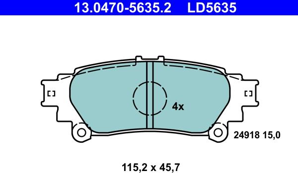 ATE 13.0470-5635.2 - Bremžu uzliku kompl., Disku bremzes autospares.lv