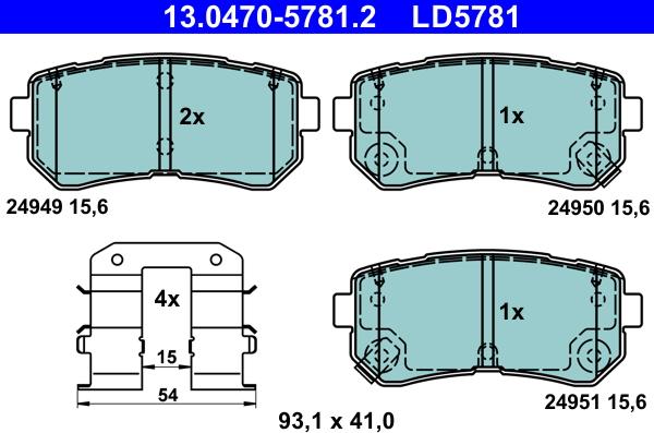 ATE 13.0470-5781.2 - Bremžu uzliku kompl., Disku bremzes autospares.lv