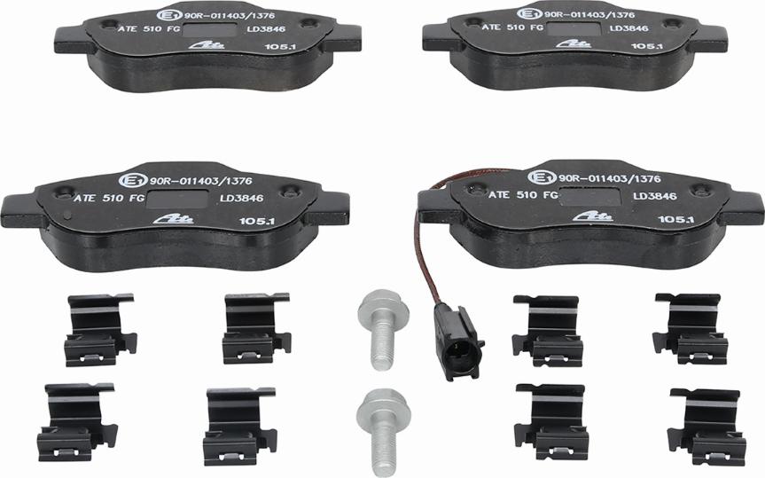 ATE 13.0470-3846.2 - Brake Pad Set, disc brake www.autospares.lv