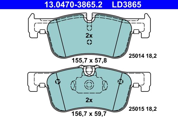 ATE 13.0470-3865.2 - Bremžu uzliku kompl., Disku bremzes www.autospares.lv