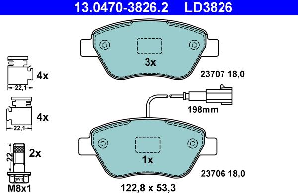 ATE 13.0470-3826.2 - Bremžu uzliku kompl., Disku bremzes www.autospares.lv