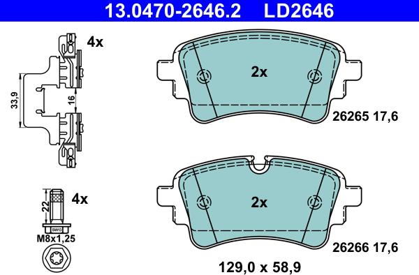 ATE 13.0470-2646.2 - Bremžu uzliku kompl., Disku bremzes www.autospares.lv