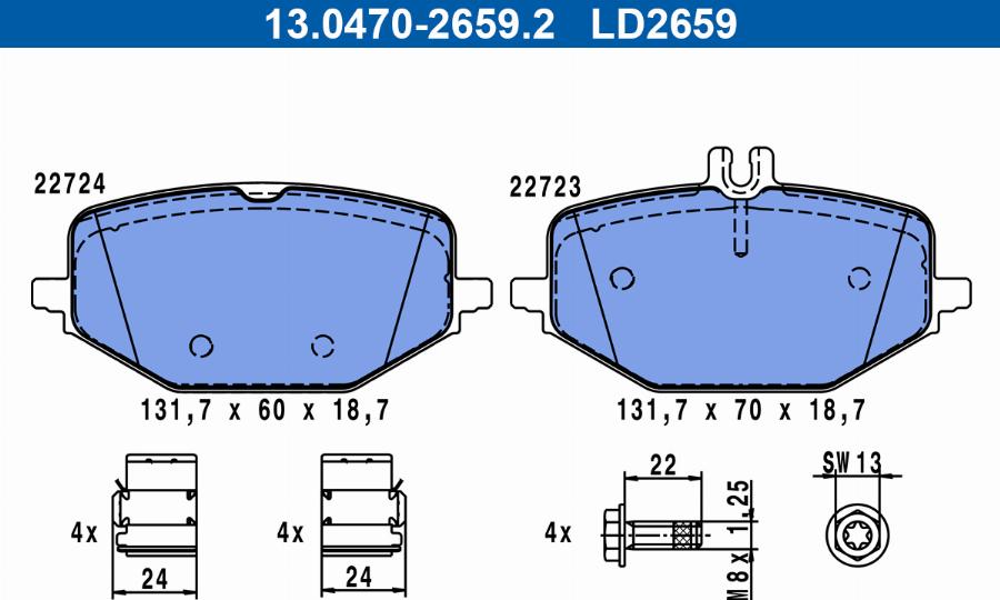 ATE 13.0470-2659.2 - Bremžu uzliku kompl., Disku bremzes www.autospares.lv