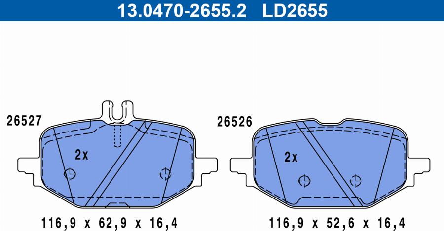 ATE 13.0470-2655.2 - Bremžu uzliku kompl., Disku bremzes www.autospares.lv