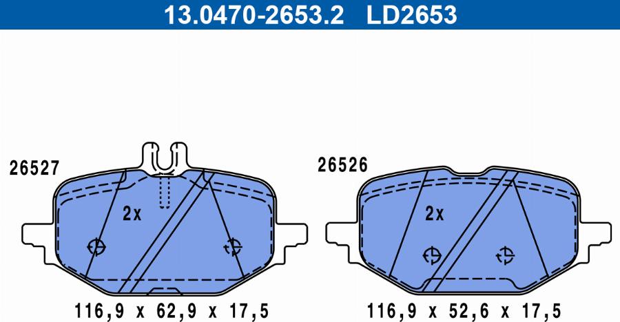 ATE 13.0470-2653.2 - Bremžu uzliku kompl., Disku bremzes www.autospares.lv