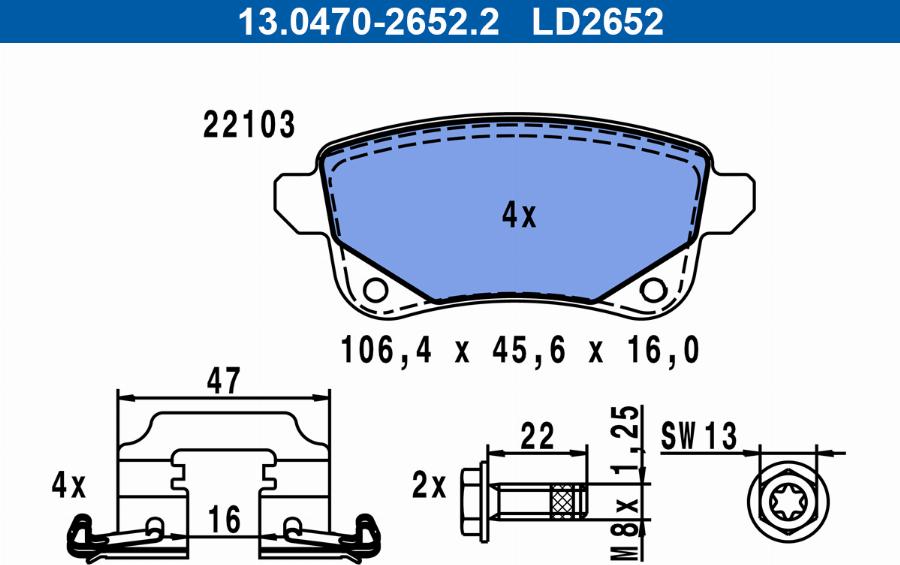 ATE 13.0470-2652.2 - Bremžu uzliku kompl., Disku bremzes www.autospares.lv