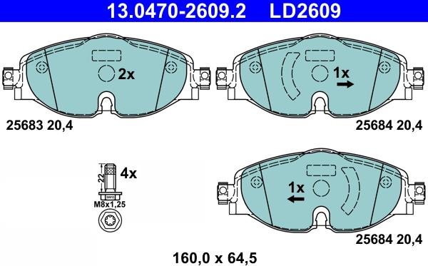 ATE 13.0470-2609.2 - Bremžu uzliku kompl., Disku bremzes www.autospares.lv