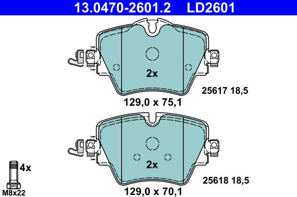 ATE 13.0470-2601.2 - Bremžu uzliku kompl., Disku bremzes www.autospares.lv