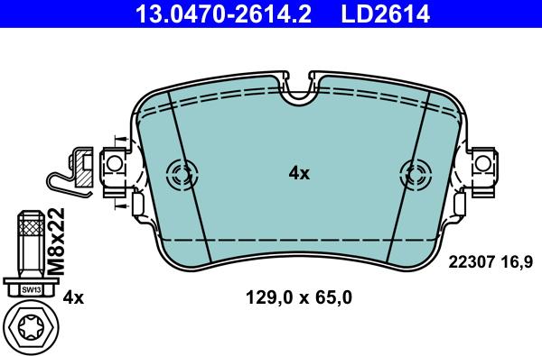 ATE 13.0470-2614.2 - Bremžu uzliku kompl., Disku bremzes www.autospares.lv