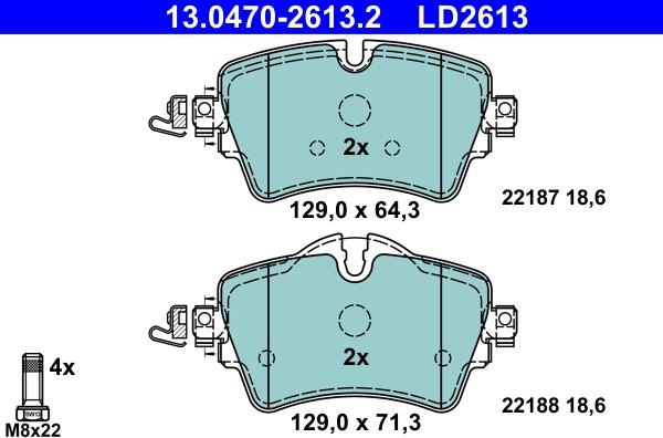 ATE 13.0470-2613.2 - Bremžu uzliku kompl., Disku bremzes www.autospares.lv