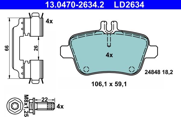 ATE 13.0470-2634.2 - Bremžu uzliku kompl., Disku bremzes www.autospares.lv