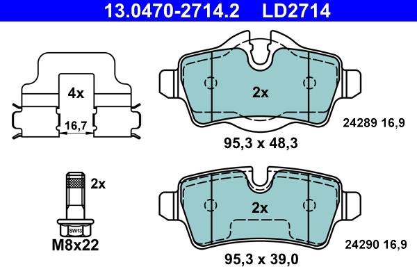 ATE 13.0470-2714.2 - Bremžu uzliku kompl., Disku bremzes autospares.lv