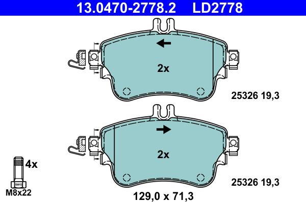 ATE 13.0470-2778.2 - Bremžu uzliku kompl., Disku bremzes www.autospares.lv