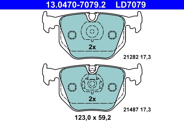 ATE 13.0470-7079.2 - Bremžu uzliku kompl., Disku bremzes autospares.lv