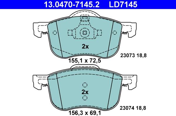 ATE 13.0470-7145.2 - Bremžu uzliku kompl., Disku bremzes www.autospares.lv