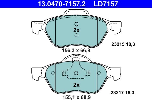 ATE 13.0470-7157.2 - Bremžu uzliku kompl., Disku bremzes www.autospares.lv