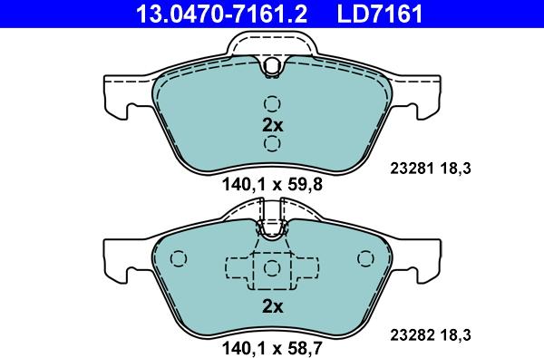 ATE 13.0470-7161.2 - Bremžu uzliku kompl., Disku bremzes www.autospares.lv