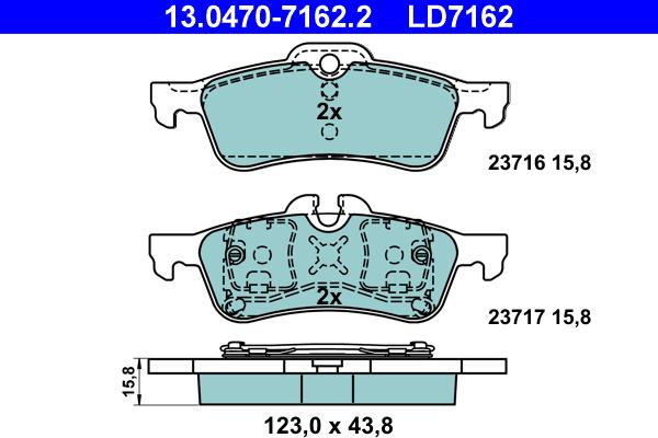 ATE 13.0470-7162.2 - Bremžu uzliku kompl., Disku bremzes www.autospares.lv