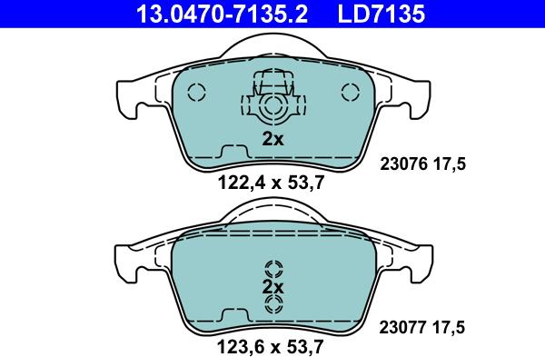 ATE 13.0470-7135.2 - Bremžu uzliku kompl., Disku bremzes autospares.lv