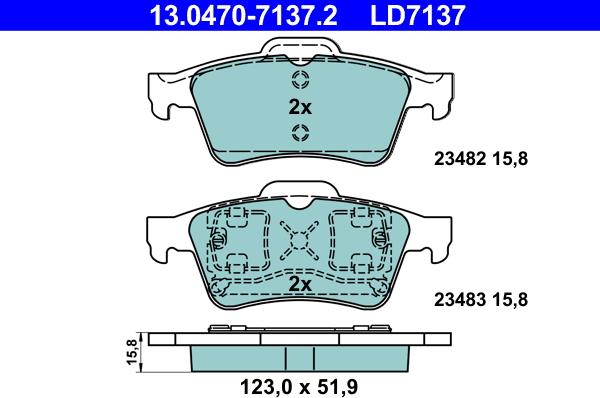 ATE 13.0470-7137.2 - Bremžu uzliku kompl., Disku bremzes www.autospares.lv