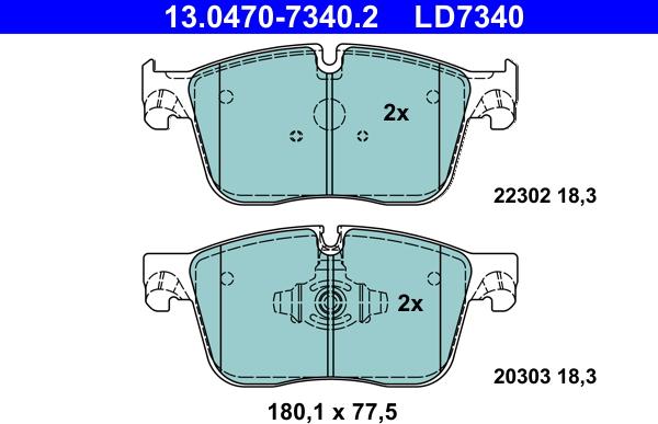 ATE 13.0470-7340.2 - Bremžu uzliku kompl., Disku bremzes www.autospares.lv