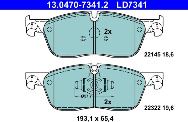 ATE 13.0470-7341.2 - Brake Pad Set, disc brake www.autospares.lv