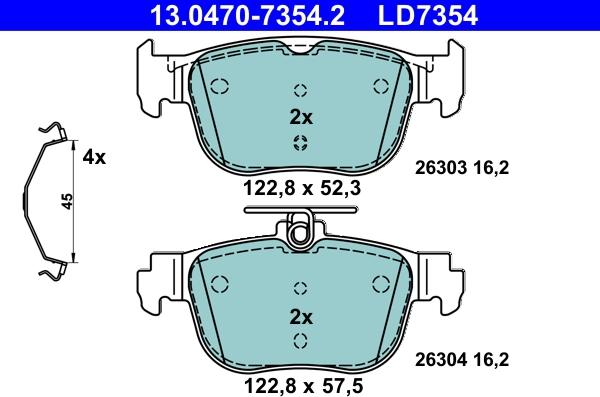 ATE 13.0470-7354.2 - Bremžu uzliku kompl., Disku bremzes www.autospares.lv