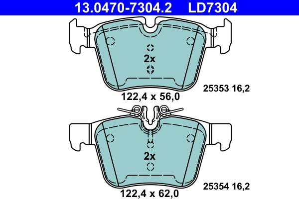 ATE 13.0470-7304.2 - Bremžu uzliku kompl., Disku bremzes autospares.lv