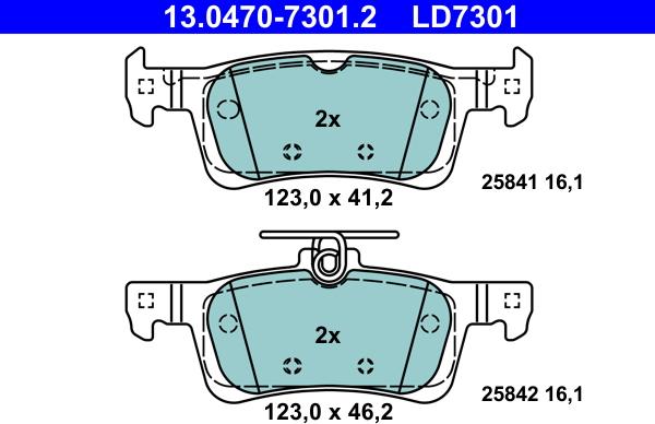 ATE 13.0470-7301.2 - Bremžu uzliku kompl., Disku bremzes www.autospares.lv