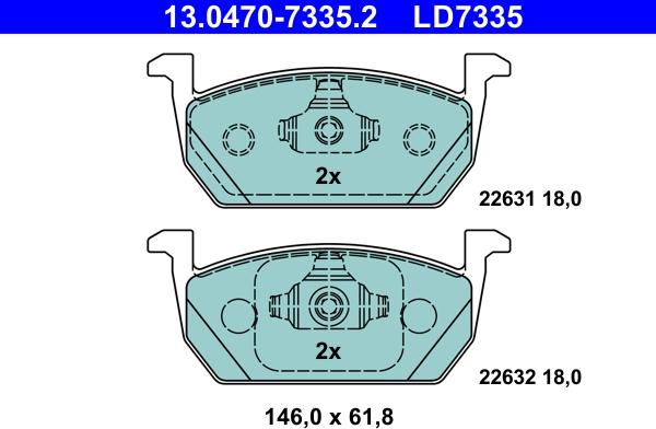 ATE 13.0470-7335.2 - Bremžu uzliku kompl., Disku bremzes www.autospares.lv