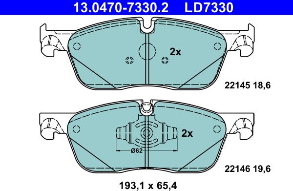 ATE 13.0470-7330.2 - Bremžu uzliku kompl., Disku bremzes www.autospares.lv