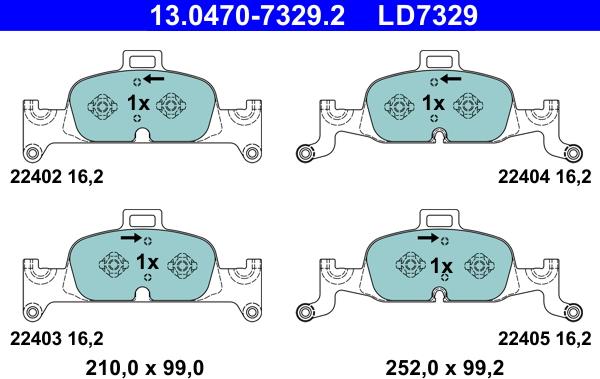 ATE 13.0470-7329.2 - Bremžu uzliku kompl., Disku bremzes www.autospares.lv